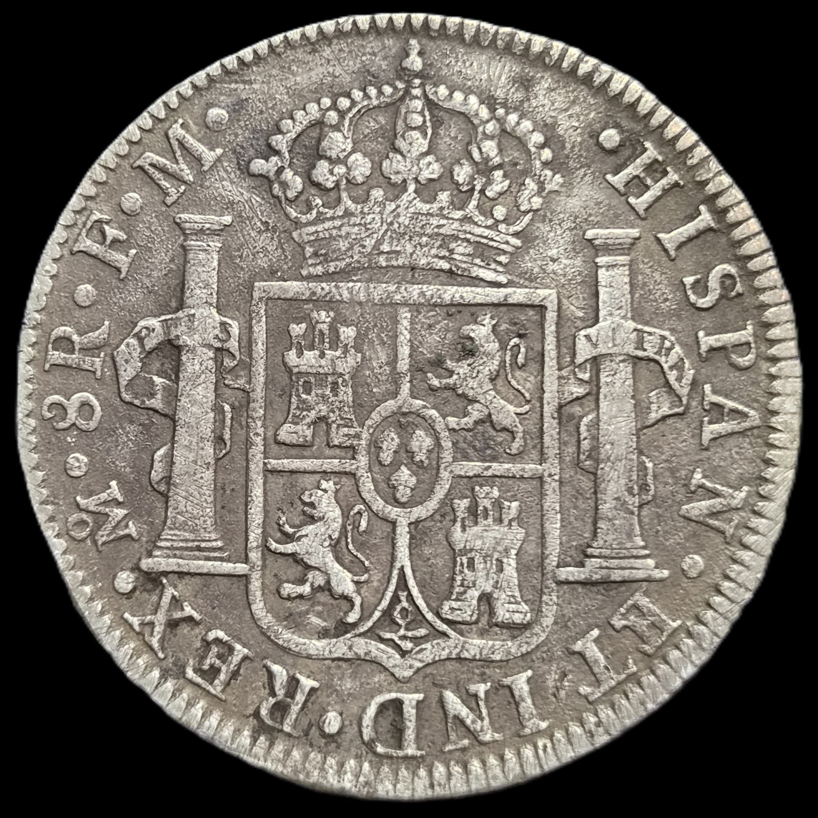 Mexico Spanish Colonial 8 Reales Carol Carolus IIII 1795 Mo FM Mexico City Mint - Image 2