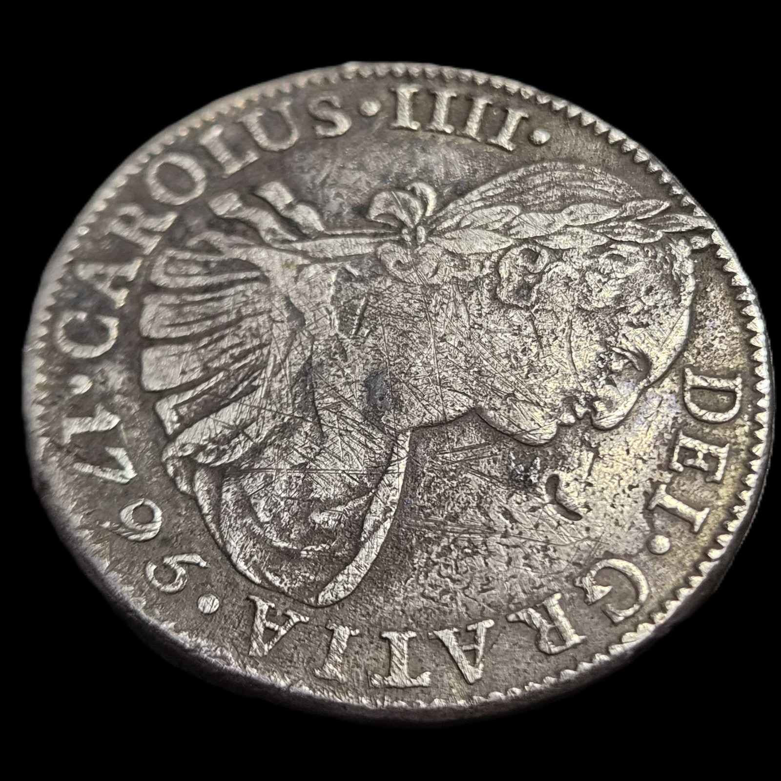 Mexico Spanish Colonial 8 Reales Carol Carolus IIII 1795 Mo FM Mexico City Mint - Image 3