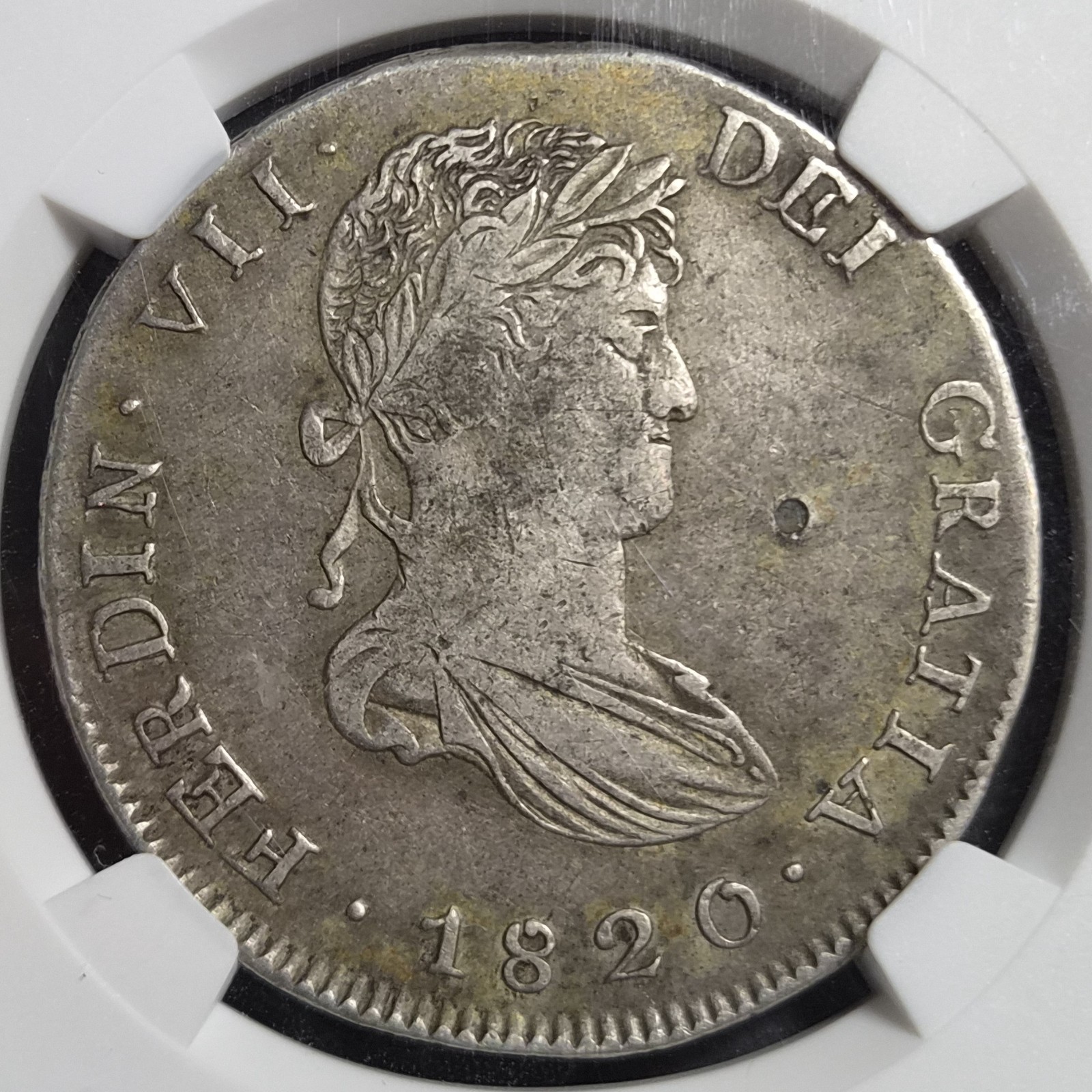 Mexico War of Independence 8 Reales Ferdinand VII 1820 Zs AG Zacatecas NGC VF