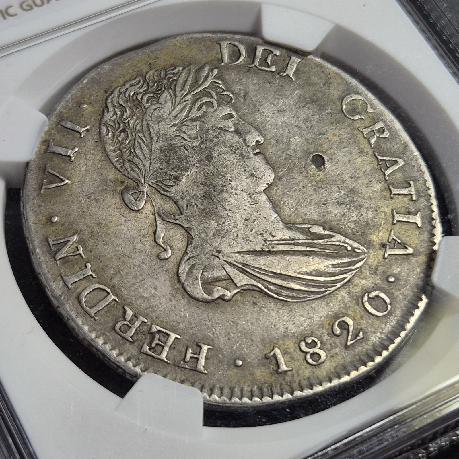 Mexico War of Independence 8 Reales Ferdinand VII 1820 Zs AG Zacatecas NGC VF - Image 2