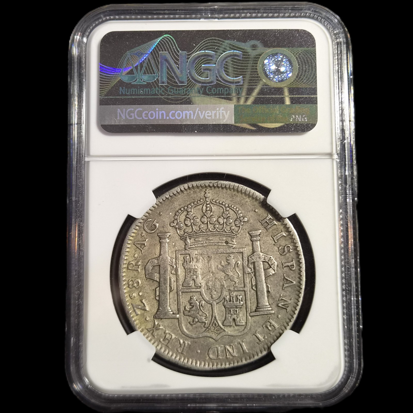 Mexico War of Independence 8 Reales Ferdinand VII 1820 Zs AG Zacatecas NGC VF - Image 6