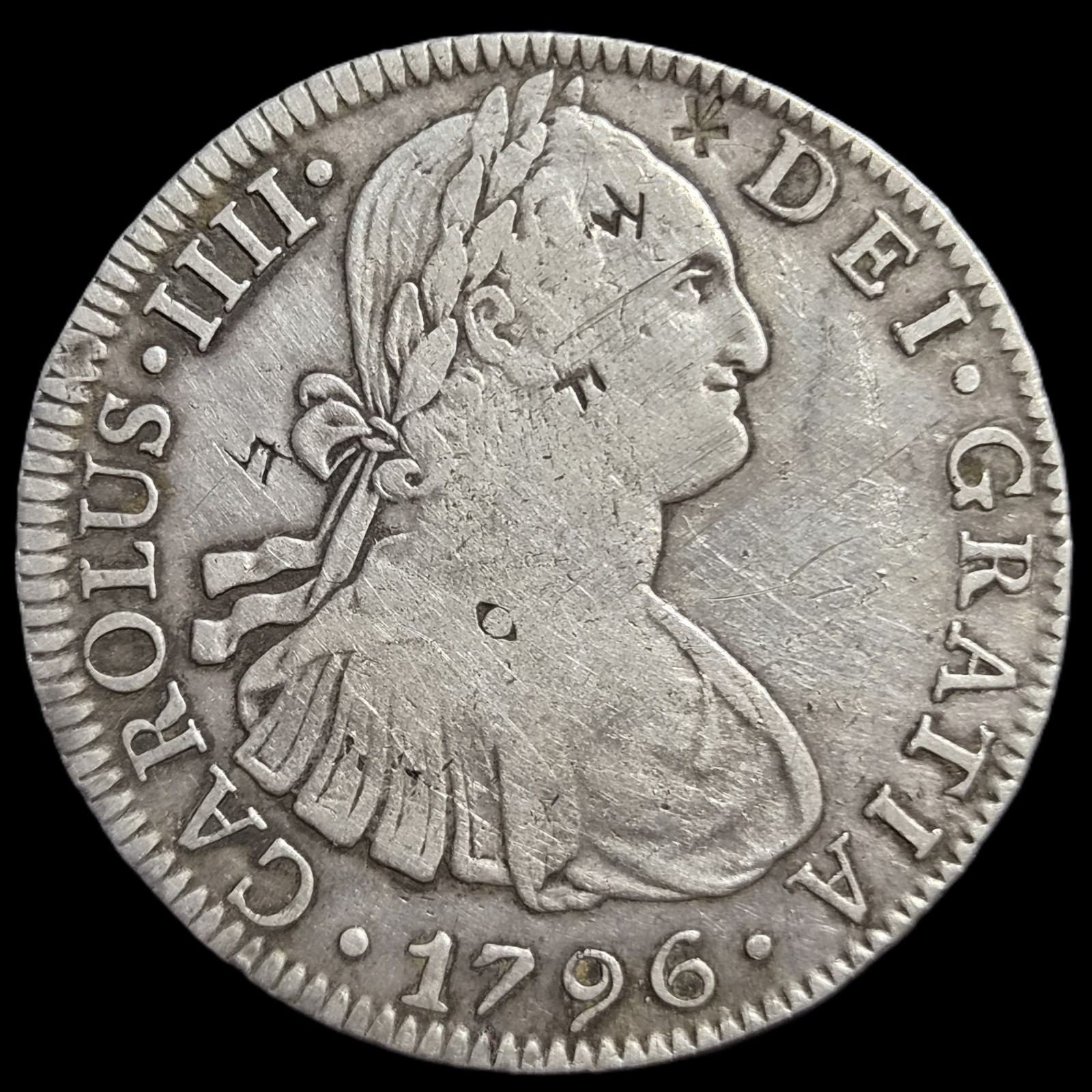 Mexico Spanish Colonial 8 Reales Carol Carolus IIII 1796 Mo FM Sharp Detail