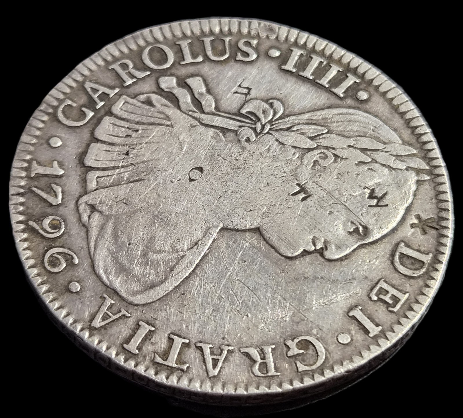 Mexico Spanish Colonial 8 Reales Carol Carolus IIII 1796 Mo FM Sharp Detail - Image 3