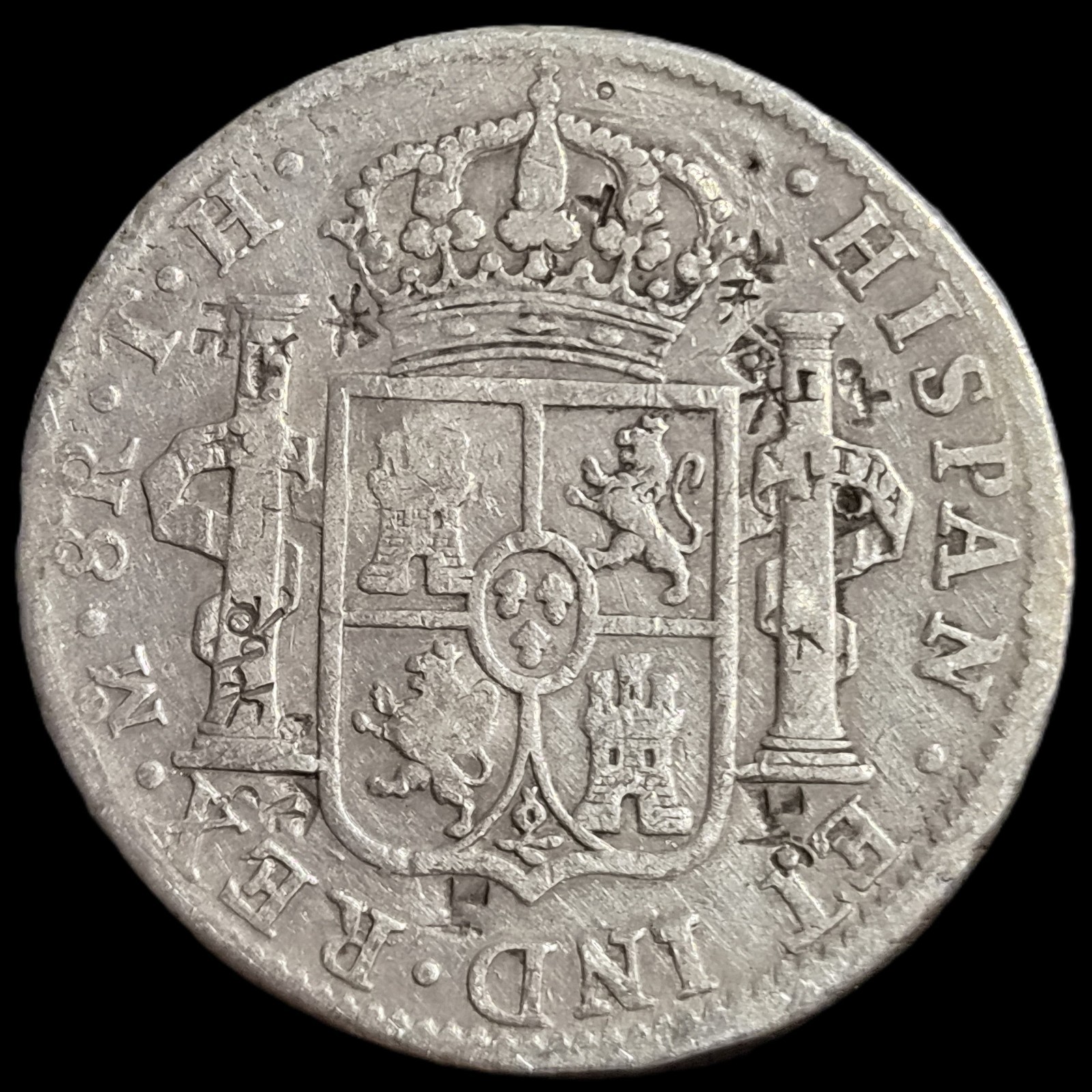 Mexico Spanish Colonial 8 Reales Carol Carolus IIII 1805 Mo TH Chinese Chopmark - Image 2